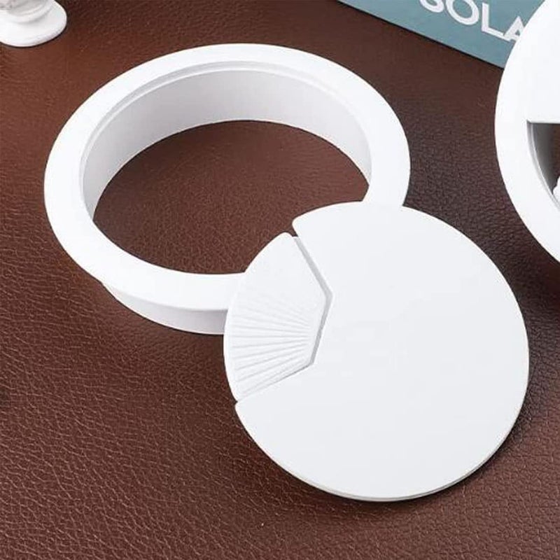 TuTuYa 6PCS Desk Grommet, Cable Grommet 3-1/6inch (80mm) White Desk Hole Covers with Hole Saw, Ideal Solution for Office and Home Table Cable (White, 3-1/6inch) - Image 2